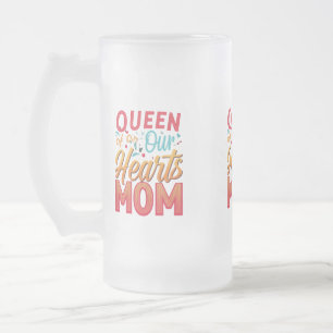 Taza De Cristal Esmerilado Taza de vidrio esmerilado Reina de Nuestros Corazo