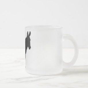 Taza De Cristal Esmerilado Taza del logotipo del burro del vidrio esmerilado