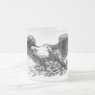 Taza De Cristal Esmerilado Taza del vidrio esmerilado de Eagle de la guerra