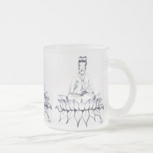 Taza De Cristal Esmerilado Taza del vidrio esmerilado de Kuan Yin