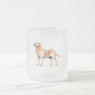 Taza De Cristal Esmerilado Taza del vidrio esmerilado de Labrador