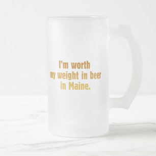 Taza De Cristal Esmerilado Taza del vidrio esmerilado de Maine de la cerveza