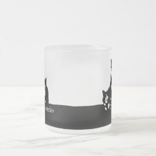 Taza De Cristal Esmerilado Taza del vidrio esmerilado de TuxedoTrio