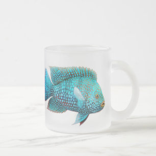 Taza De Cristal Esmerilado Taza del vidrio esmerilado del Cichlid de