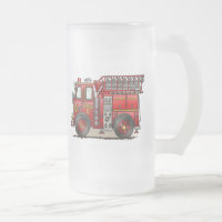 Taza del vidrio esmerilado del coche de bomberos