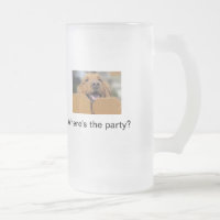 Taza del vidrio esmerilado del golden retriever,