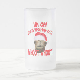 Taza De Cristal Esmerilado Taza del vidrio esmerilado del navidad del camello