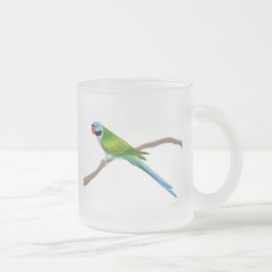 Taza De Cristal Esmerilado Taza del vidrio esmerilado del Parakeet del bigote