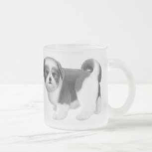 Taza De Cristal Esmerilado Taza del vidrio esmerilado del perrito de Shih Tzu