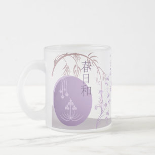 Taza De Cristal Esmerilado Taza del vidrio esmerilado - primavera japonesa