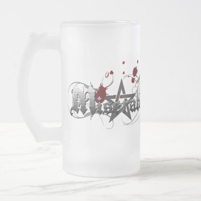 Taza De Cristal Esmerilado ¡TAZA ESCARCHADA esotérica!!! (Izquierda)