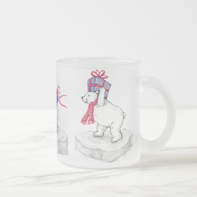Taza De Cristal Esmerilado ¡Taza helada de los osos polares! (Derecha)
