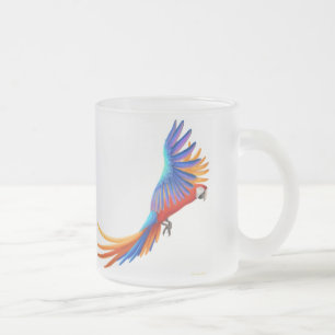Taza De Cristal Esmerilado Taza híbrida del vidrio esmerilado del Macaw de