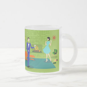 Taza De Cristal Esmerilado Taza moderna del vidrio esmerilado de los pares de