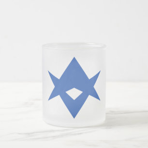 Taza De Cristal Esmerilado Taza pequeña de vidrio esmerilado con bandera de l