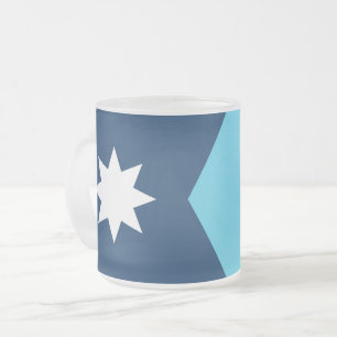 Taza De Cristal Esmerilado Taza pequeña de vidrio esmerilado con la bandera d