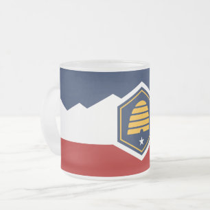 Taza De Cristal Esmerilado Taza pequeña de vidrio esmerilado con la bandera d