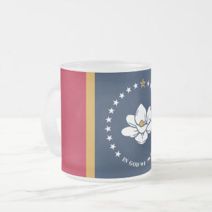 Taza De Cristal Esmerilado Taza pequeña de vidrio esmerilado con la bandera d