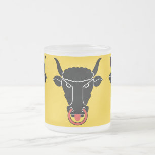 Taza De Cristal Esmerilado Taza pequeña de vidrio esmerilado con la bandera d