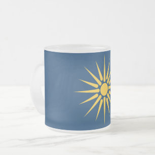 Taza De Cristal Esmerilado Taza pequeña de vidrio esmerilado con la bandera d