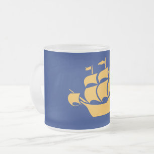 Taza De Cristal Esmerilado Taza pequeña de vidrio esmerilado con la bandera d