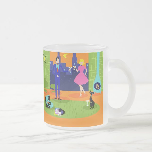 Taza De Cristal Esmerilado Taza romántica retra del vidrio esmerilado de los (Derecha)