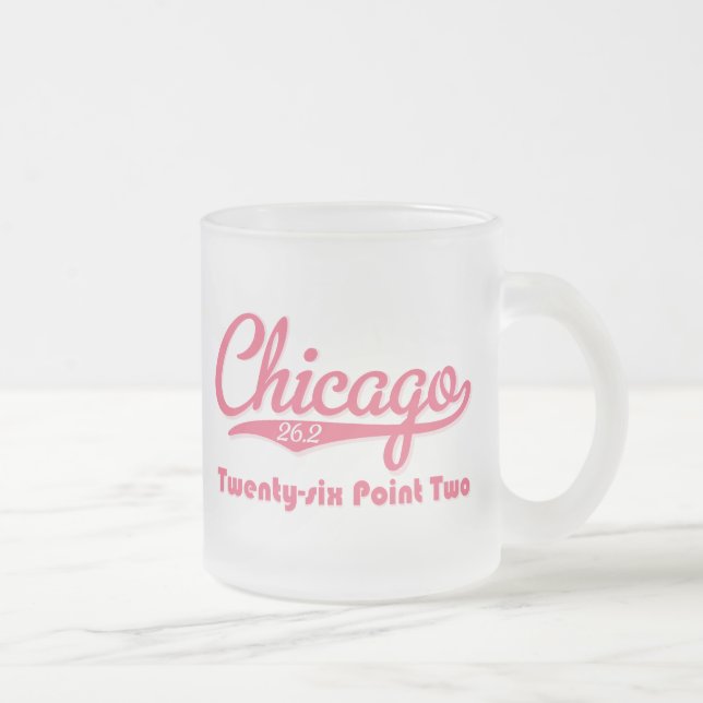Taza De Cristal Esmerilado Taza rosada del vidrio esmerilado del maratón de (Derecha)