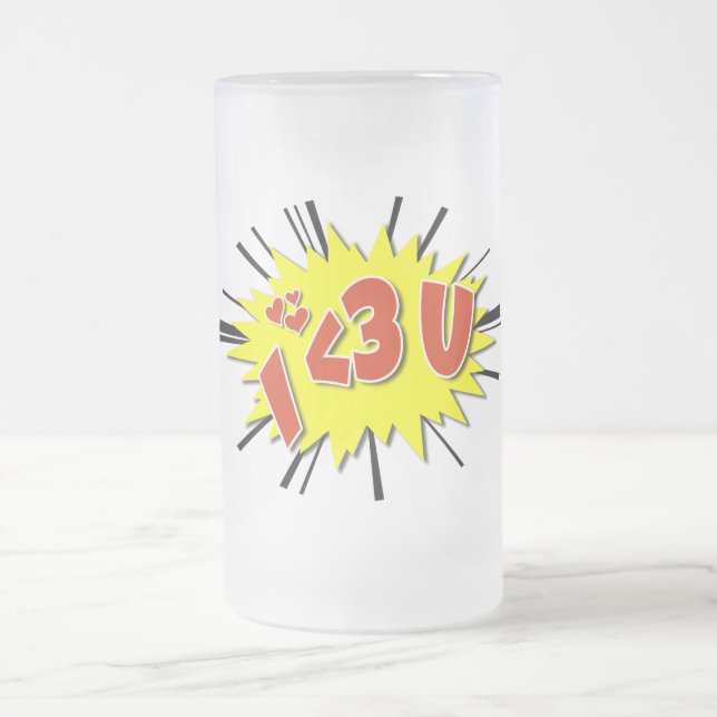 Taza De Cristal Esmerilado Te amo (Centro)