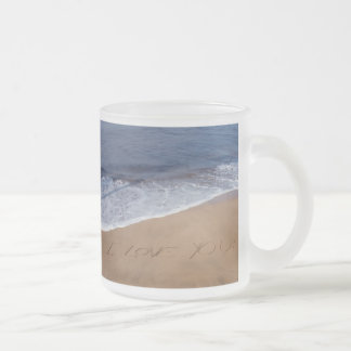Taza De Cristal Esmerilado Te amo… amor de la playa