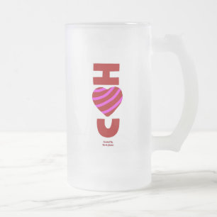 Taza De Cristal Esmerilado Te Amo Gran Mug De Cristal Escarcha