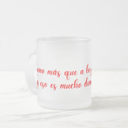 Taza De Cristal Esmerilado Te amo mas que a la pizza