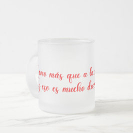 Taza De Cristal Esmerilado Te amo mas que a la pizza