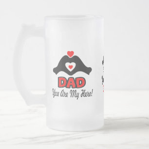 Taza De Cristal Esmerilado ↷ Te amo papá, eres mi héroe fabuloso