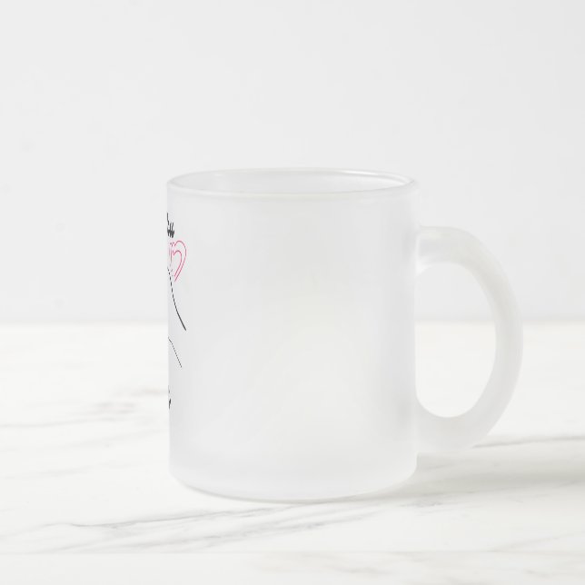Taza De Cristal Esmerilado "Te amo para siempre". (Derecha)