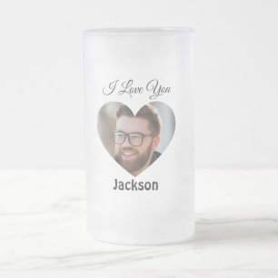 Taza De Cristal Esmerilado Te Amo Personalizar El Corazón