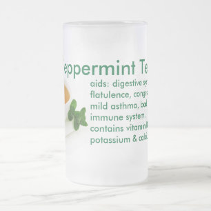 Taza De Cristal Esmerilado Té de menta