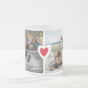 Taza De Cristal Esmerilado Te queremos abuela Collage de fotos Mug