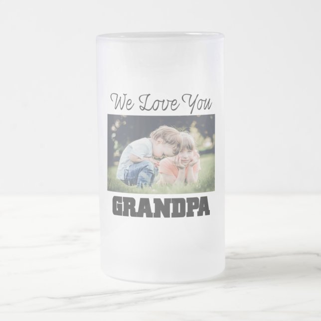 Taza De Cristal Esmerilado Te Queremos Abuelo Frost Glass Mug (Centro)