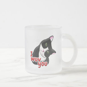 Taza De Cristal Esmerilado Te quiero gato