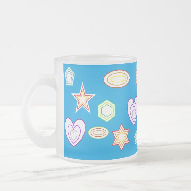 Taza De Cristal Esmerilado Teal Shapes mug (Izquierda)