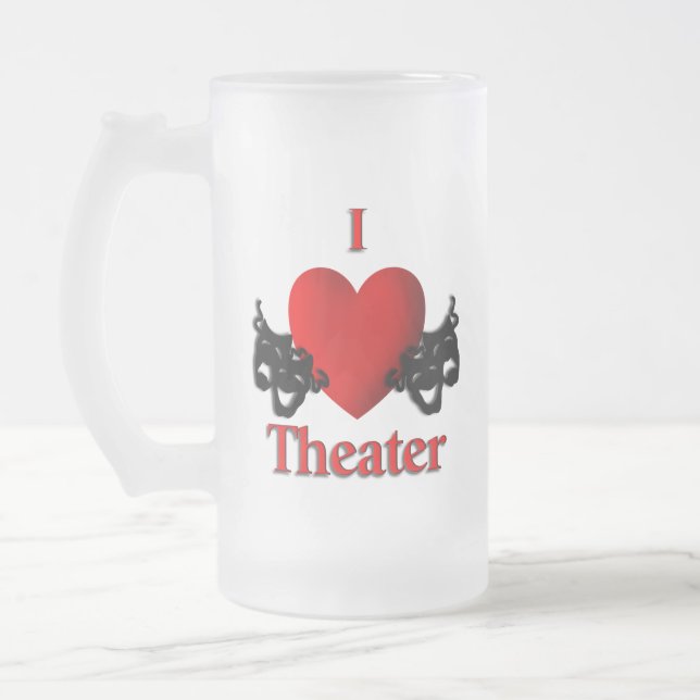 Taza De Cristal Esmerilado Teatro I Heart (Izquierda)