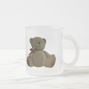 Taza De Cristal Esmerilado Teddy Bear Personalizado