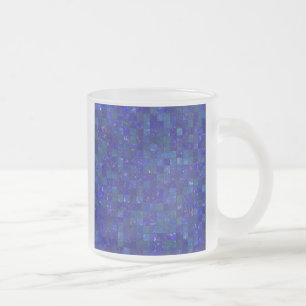 Taza De Cristal Esmerilado Tejas azules del cuarto de baño