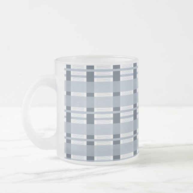 Taza De Cristal Esmerilado Tejidos de rayas azules y de plástico (Izquierda)