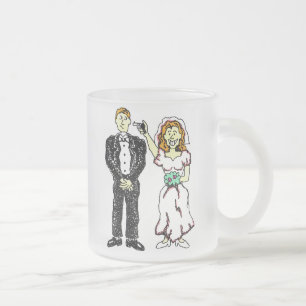 Taza De Cristal Esmerilado Tema 48 de la boda