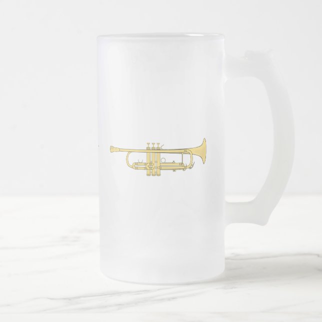 Taza De Cristal Esmerilado Tema de la música de la trompeta de oro (Derecha)