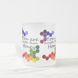 Taza De Cristal Esmerilado Tema De Miel Con Palabras Positivas