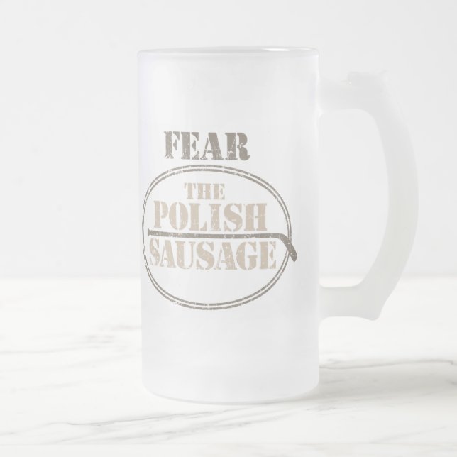 Taza De Cristal Esmerilado Tema la salchicha polaca (el hockey) (Derecha)