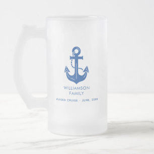 Taza De Cristal Esmerilado Tema personalizado de crucero familiar náutico anu