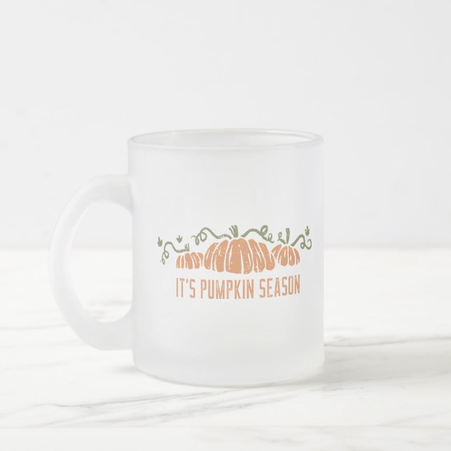 Taza De Cristal Esmerilado Temporada de calabaza (Izquierda)